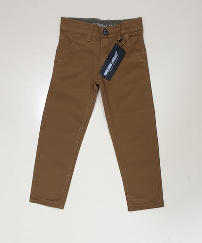 Camel Brown Cotton Jeans for Boys