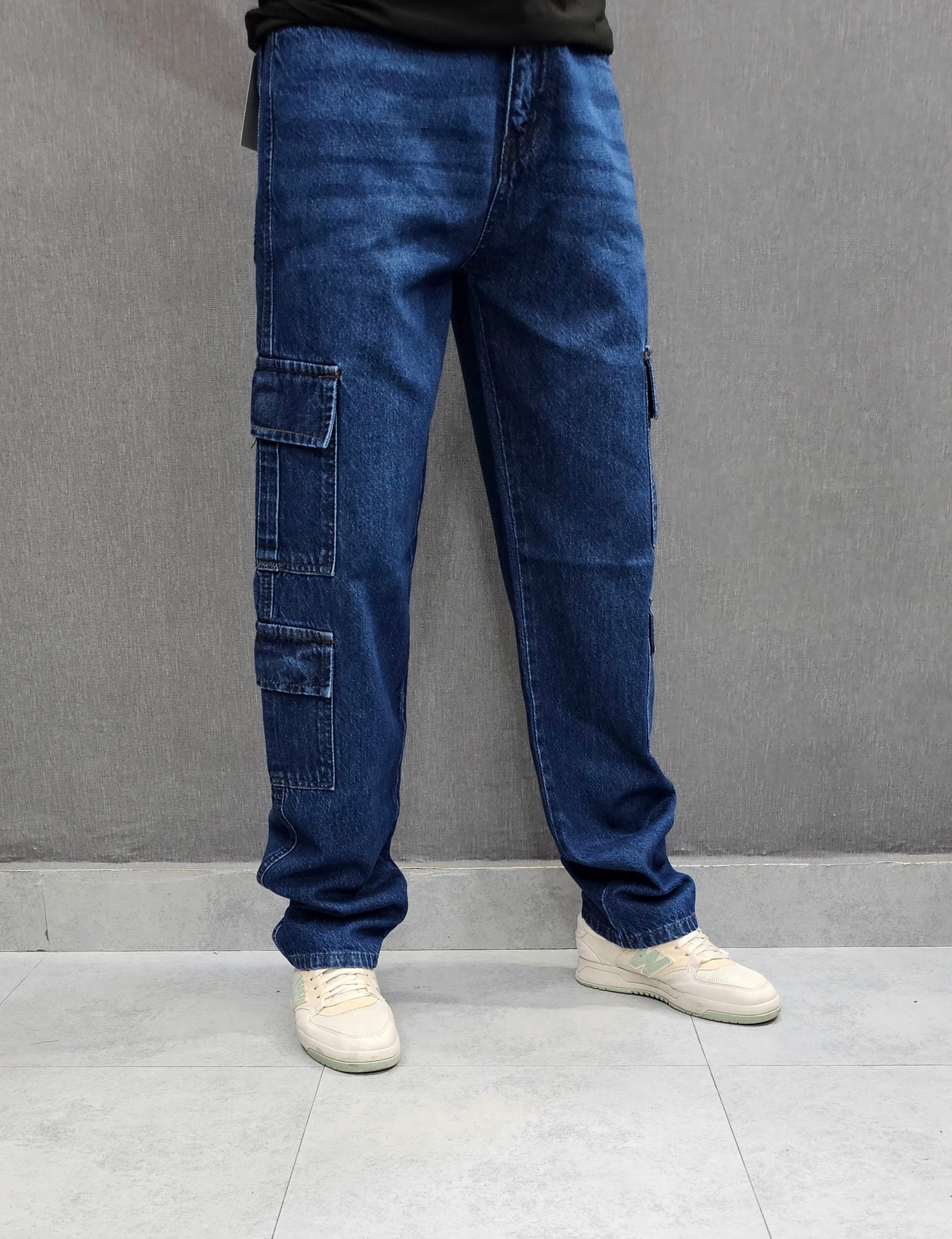 DL - Dark Blue. Denim Legacy Loose Fit Jeans, 8 pocket, soft comfortable non stretch Denim.