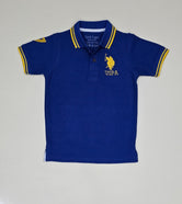 Boys Polo shirt PQ fabric, embroidered design, Blue colour.