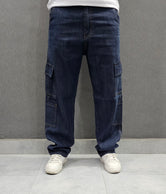 Stone blue Loose Fit Jeans 8 pocket Jeans, Soft Comfortable non stretch Denim.
