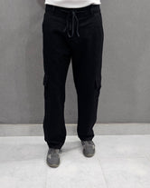 Jet Black Loose Fit Jeans 6 pocket, Soft Comfortable non stretch Denim with elasticated Belt.