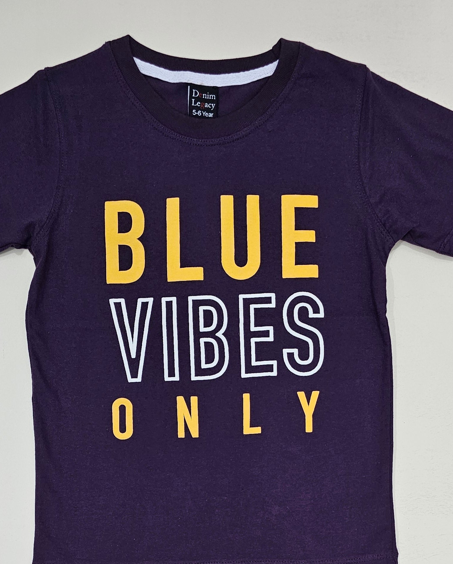 Blue Vibes Boys T-shirts Half sleeves in Cotton Jersey Fabric. Dark  Purple