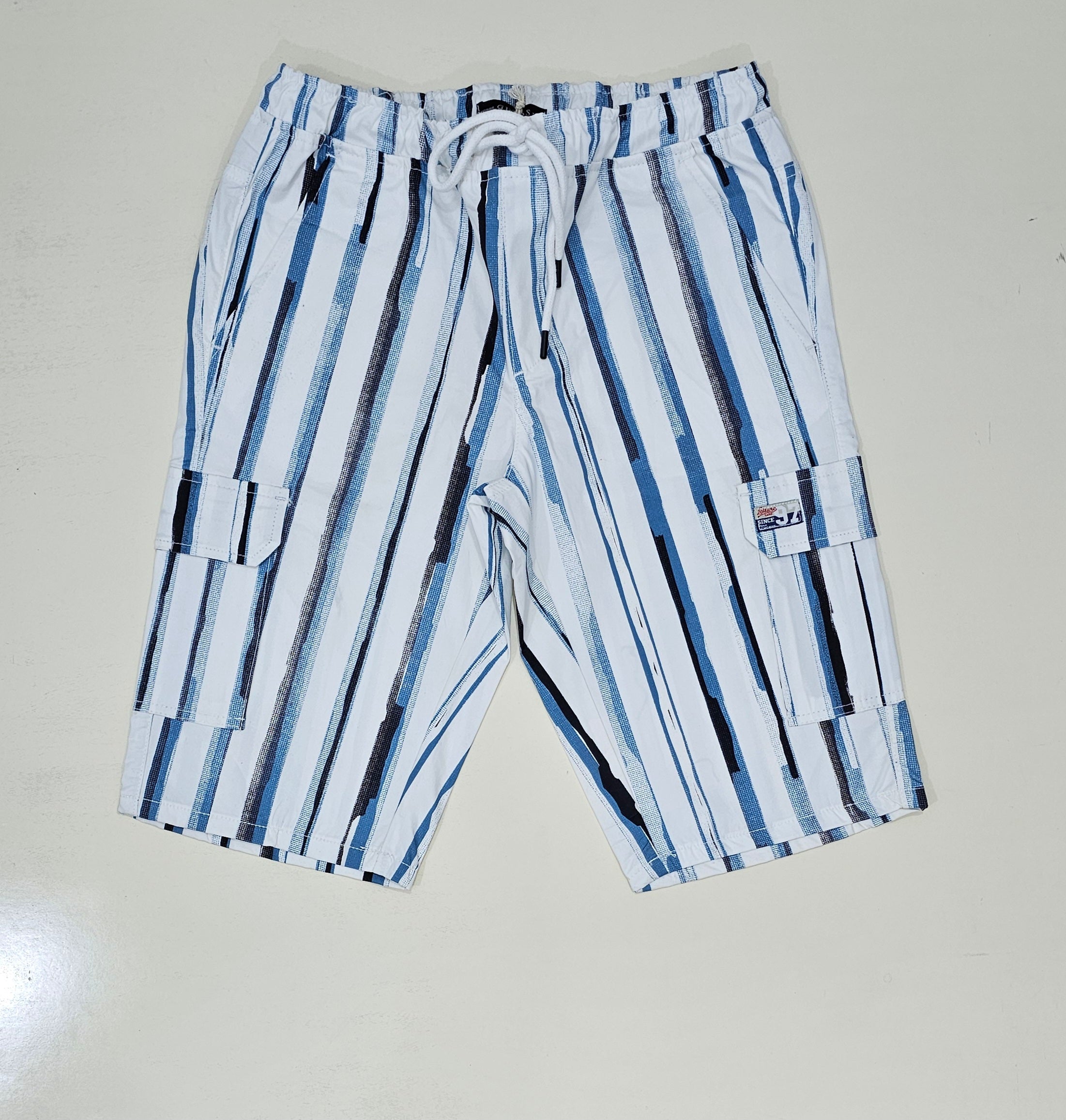 GUS. Mens Cotton 6 pocket Shorts. Tropical Blue