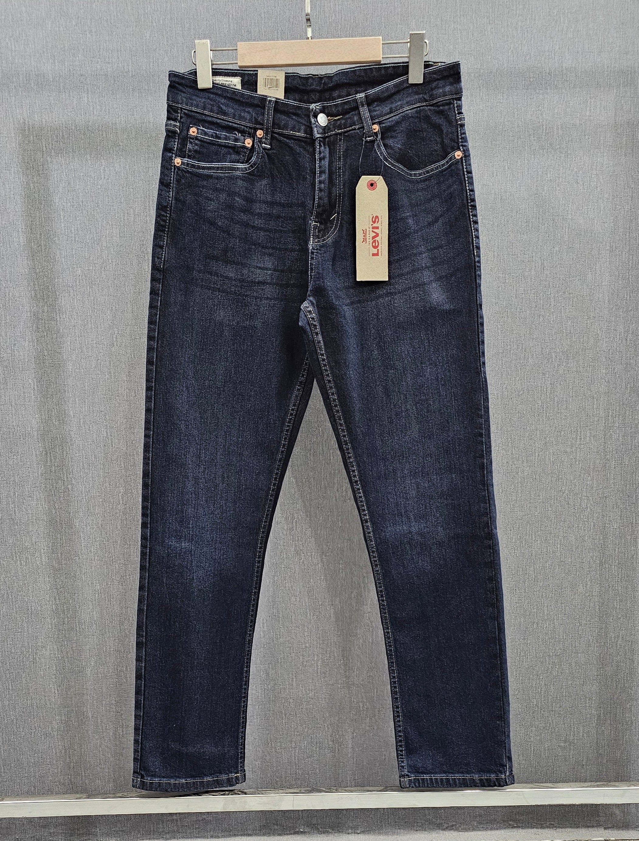Mens Regular Fit Jeans, soft comfortable Stretch Denim Fabric, Dark Tinted blue.