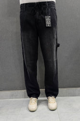 Black Faided Loose Fit Jeans, Old money style, Soft Comfortable non stretch Denim.
