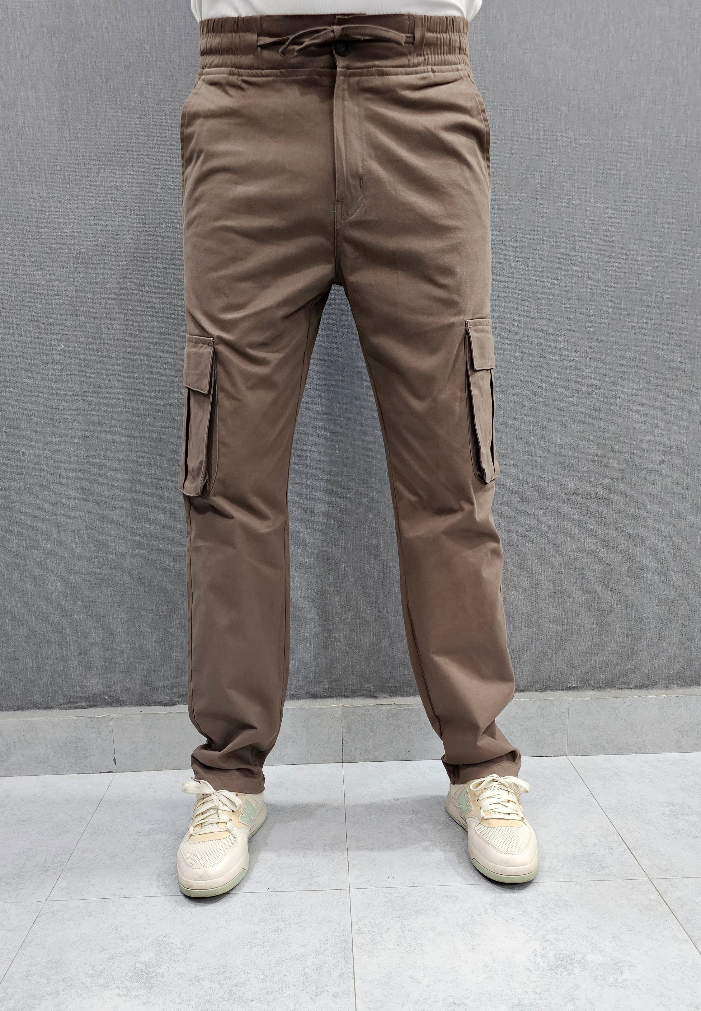 Beige Loose Fit 6 pocket , Soft comfortable stretch Fabric.