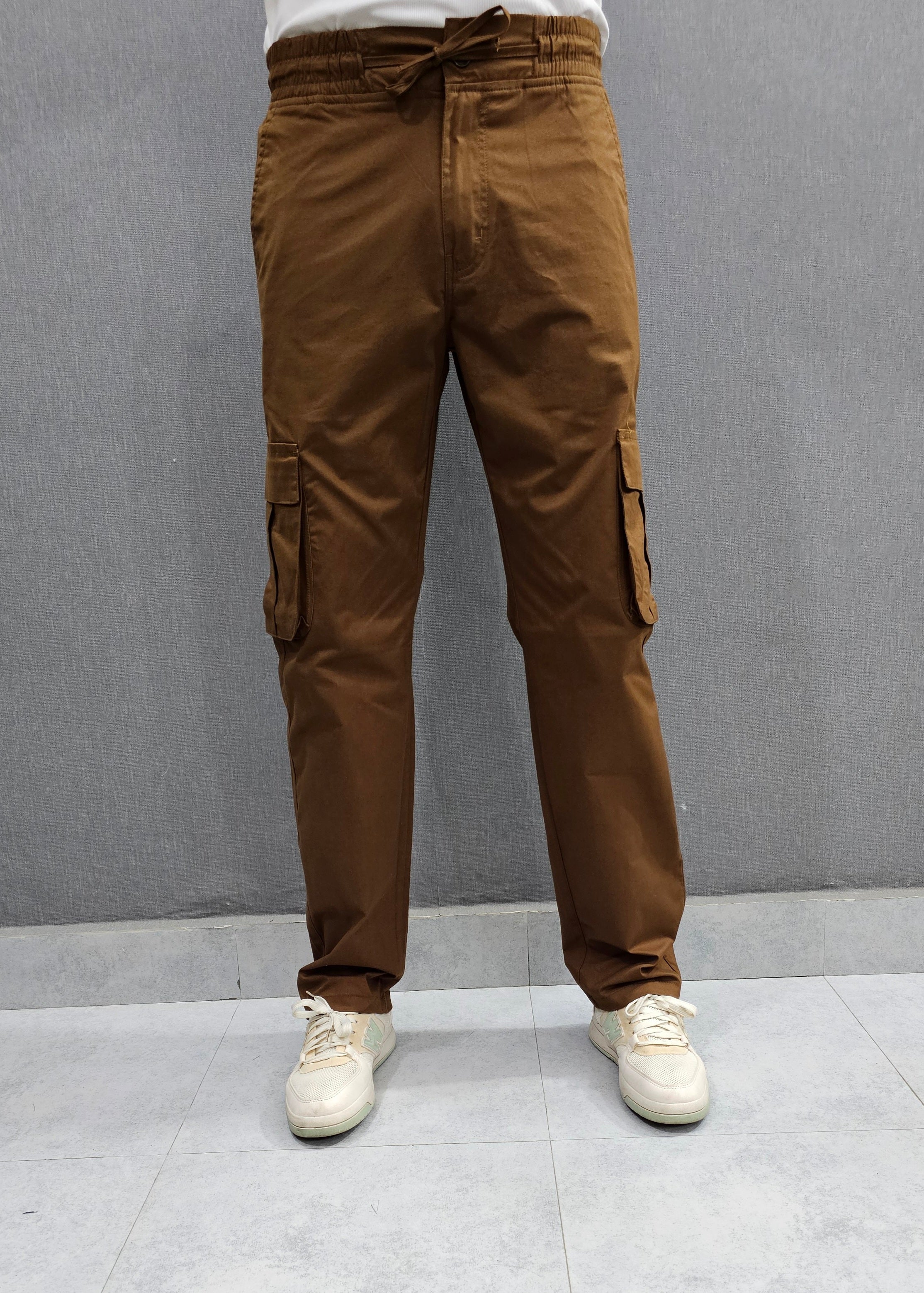 Camel Brown Loose Fit 6 pocket , Soft comfortable stretch Fabric.