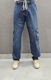 Grey Ballow Six pocket Loose Fit Jeans, soft comfortable non stretch Denim.