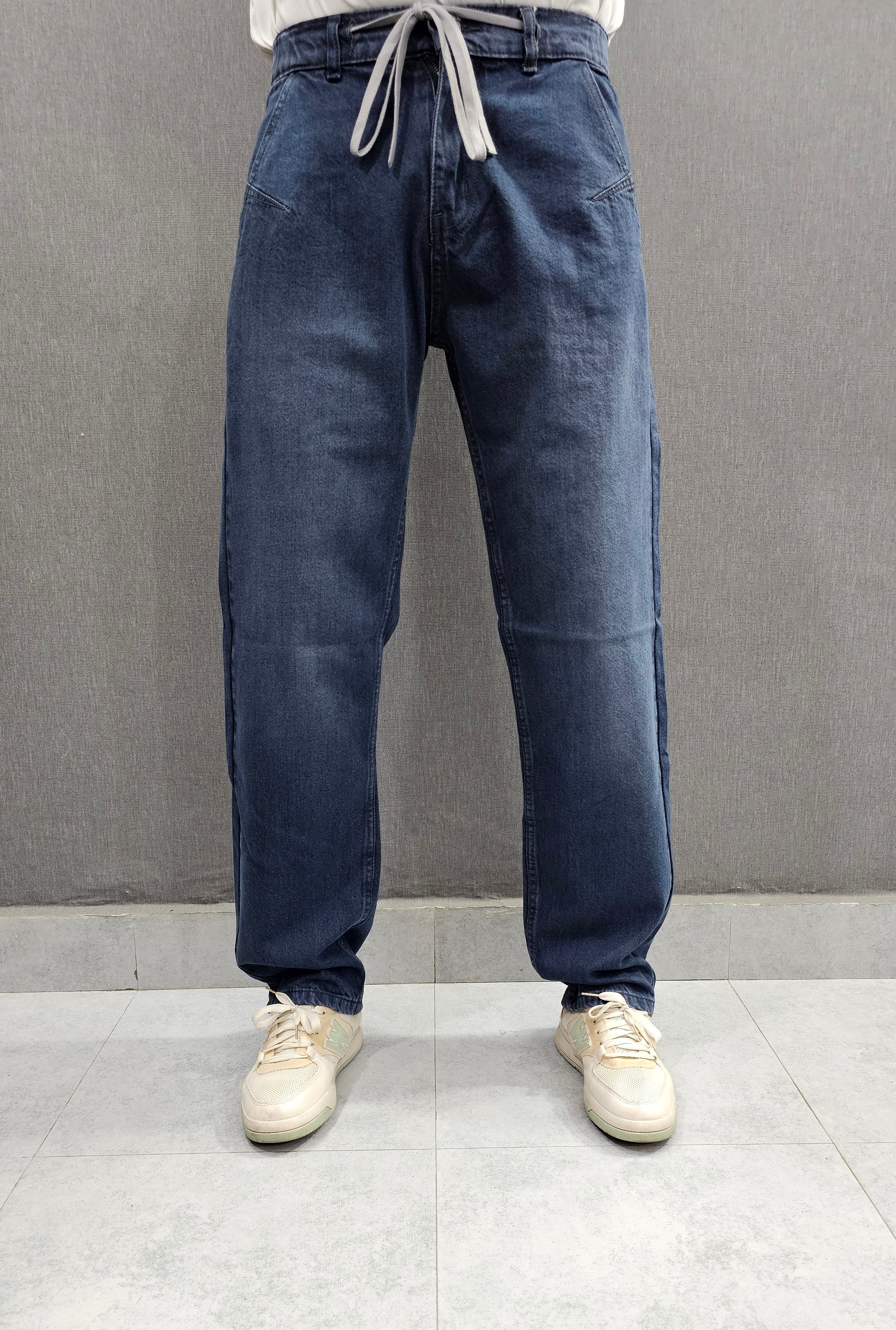 Grey Basic Loose Fit Jeans, soft comfortable non stretch Denim.