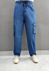 Mid Blue. Denim Legacy Loose Fit Jeans, 6 pocket Ballow, soft comfortable non stretch Denim.
