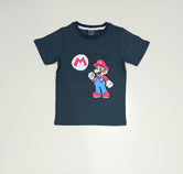Boys Fashion T-shirts cotton jersey Taurquise Green Mario