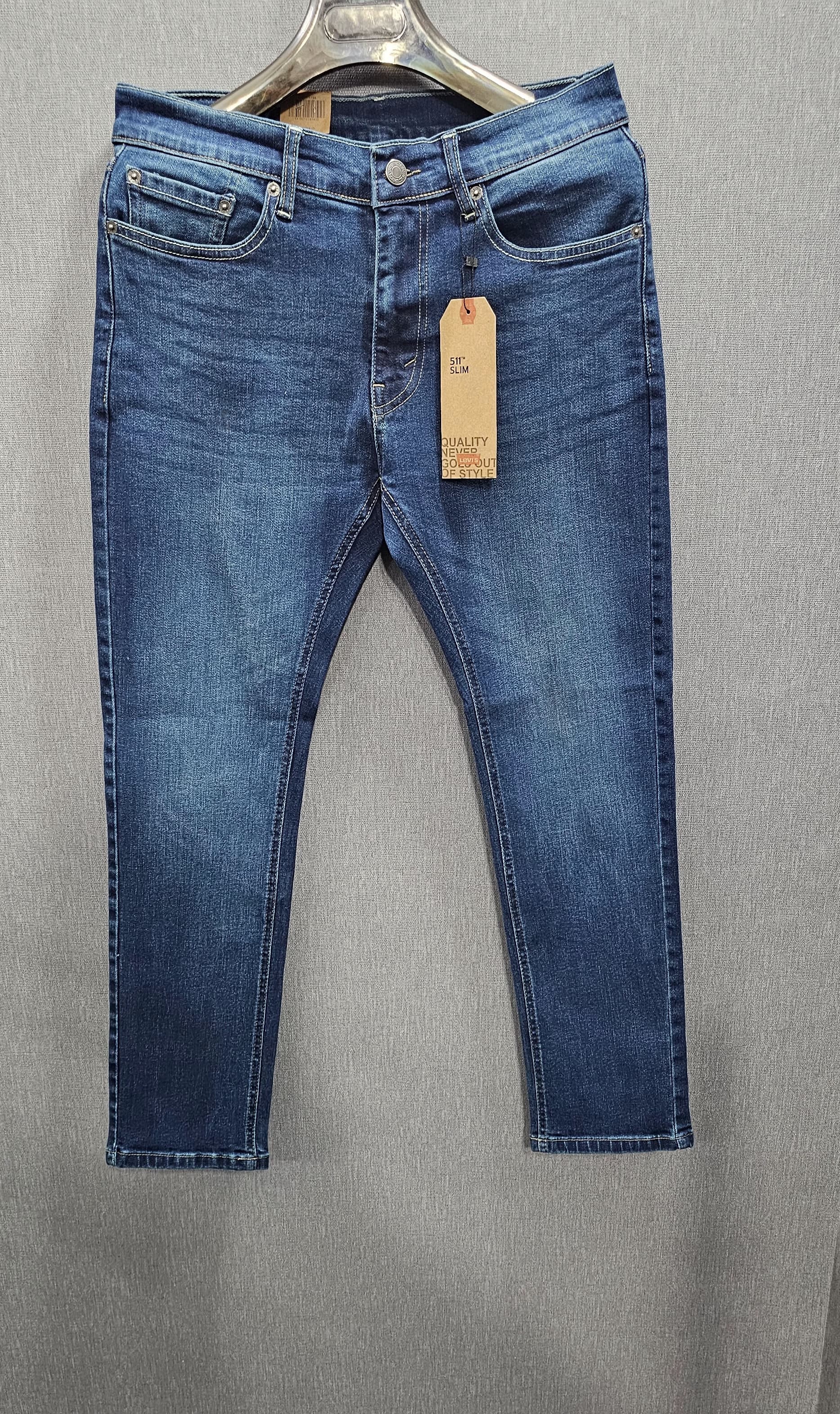 Tinted Mid Blue Regular Fit Jeans, stretch comfortable fabric