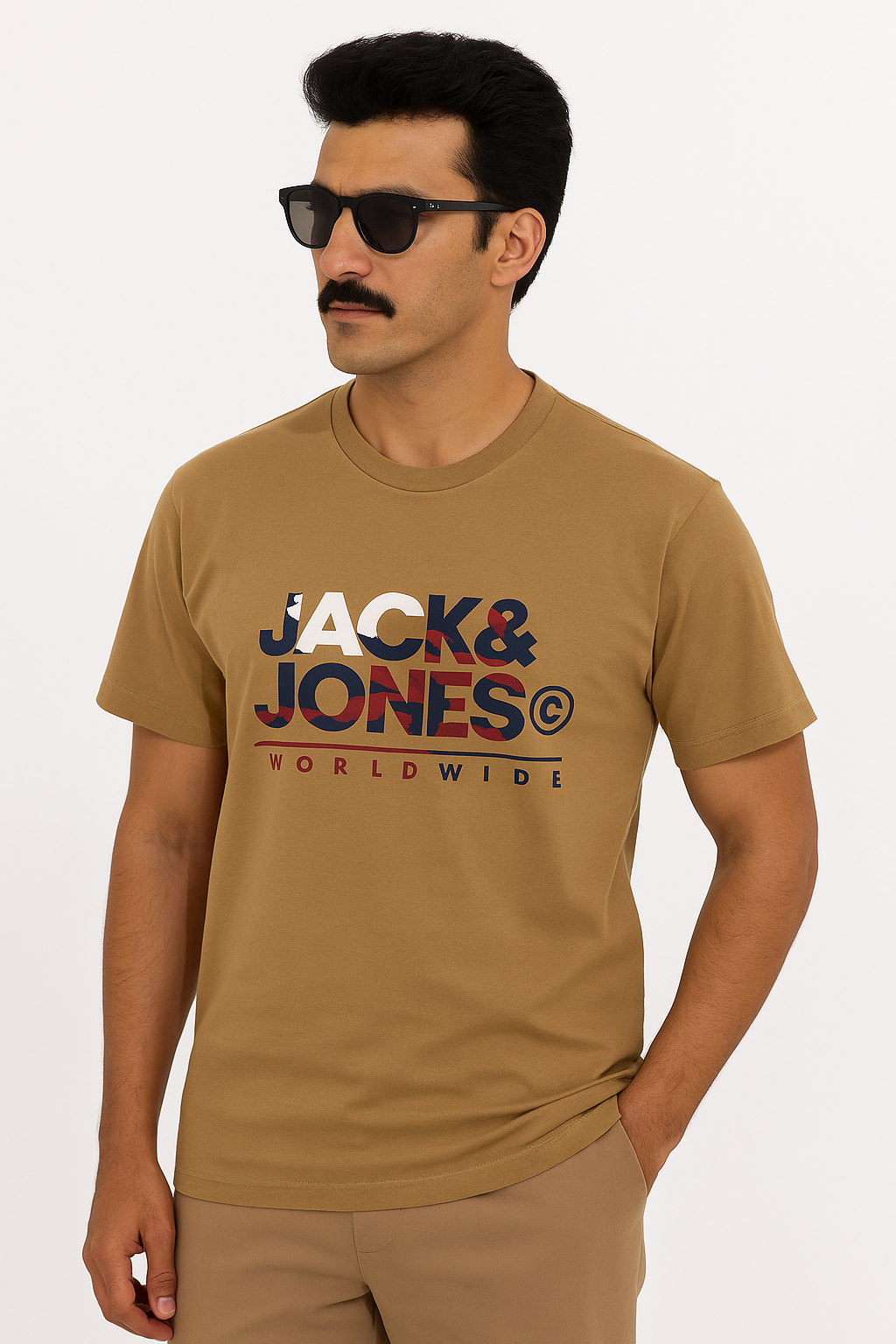 Mens Cotton Jersey Tshirts Light Khakhi