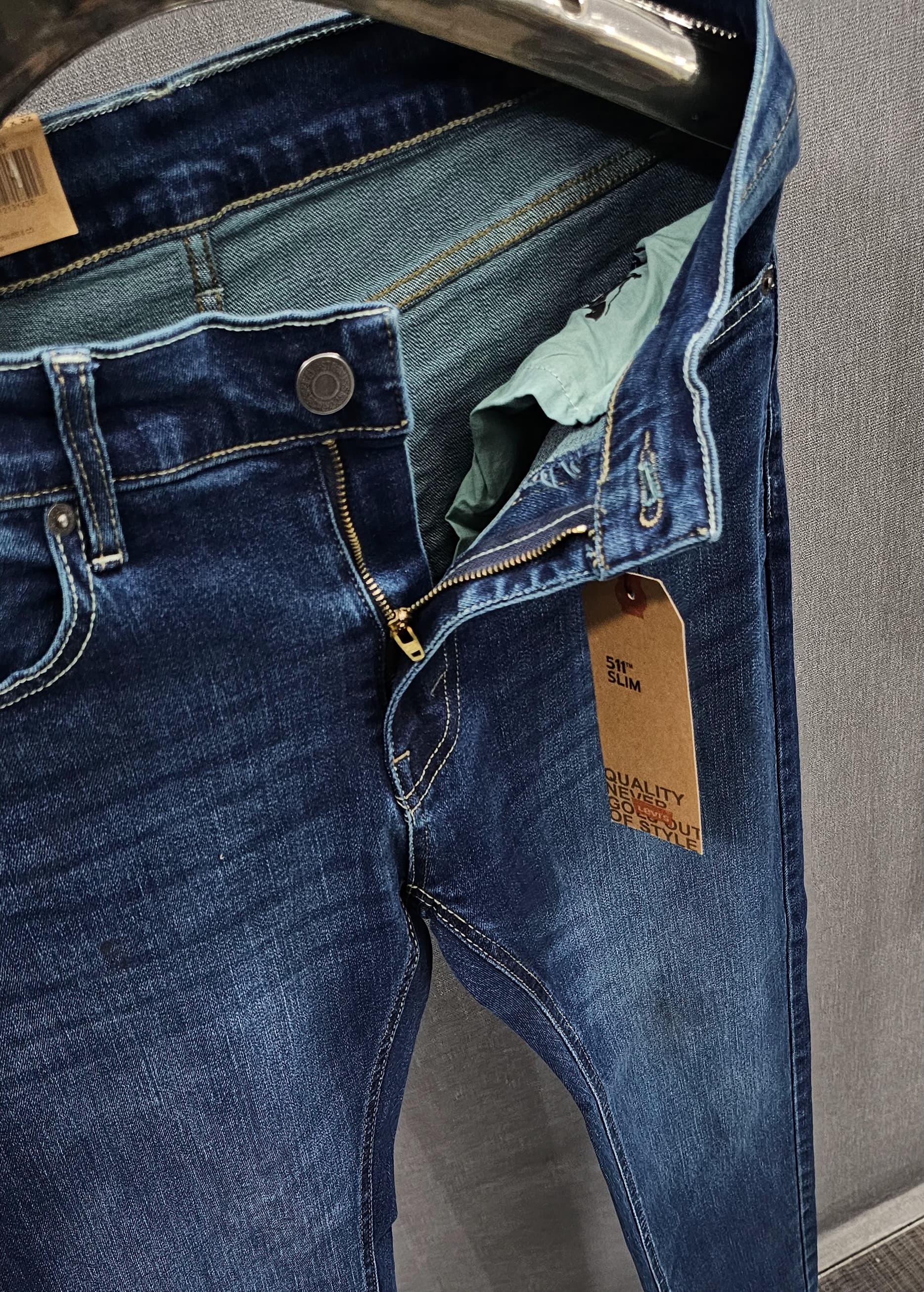 Tinted Mid Blue Regular Fit Jeans, stretch comfortable fabric