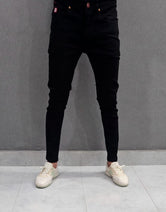 Mens Premium Stretch Ankle Jeans. Soft comfortable Stretch Denim Fabric Jet Black