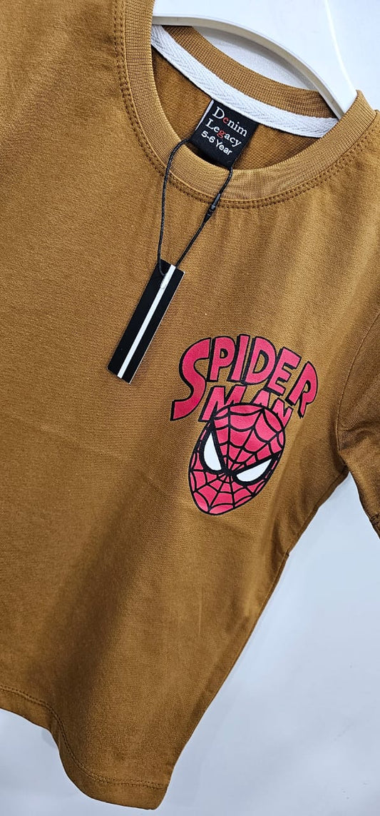 Brown Spiderman Boys Shirt