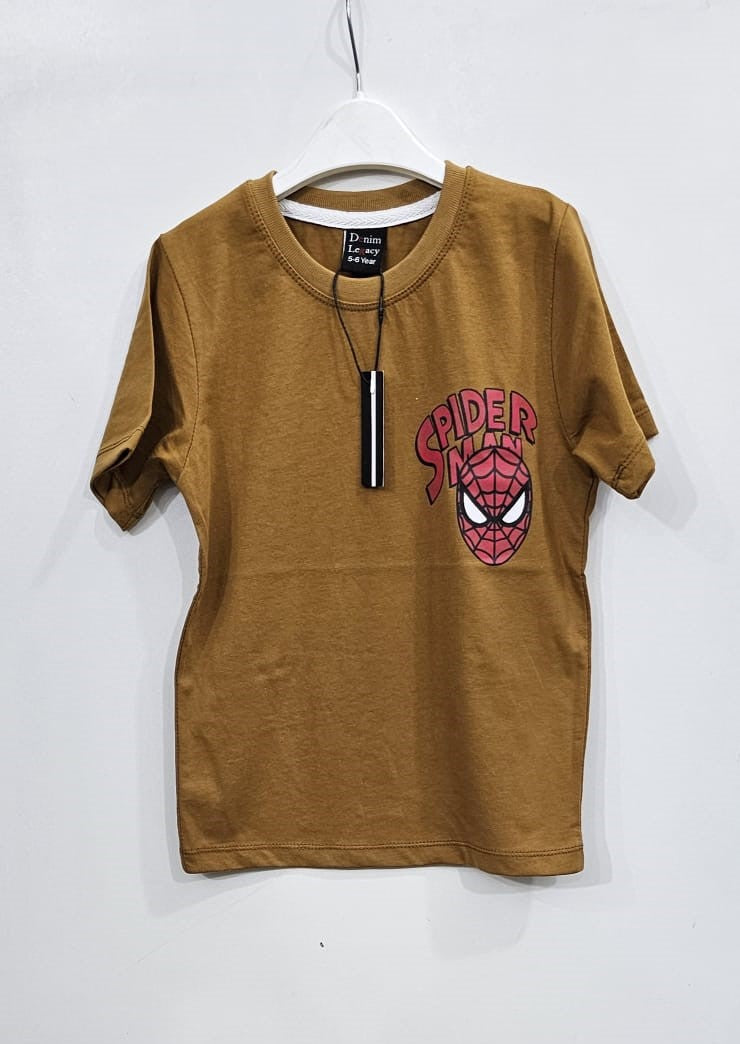 Brown Spiderman Boys Shirt