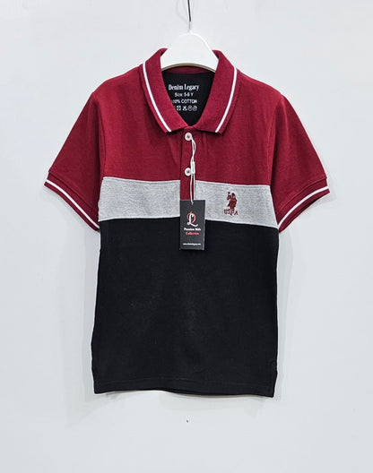 Red and Black Boys Polo shirt