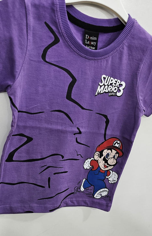 Purple Super Mario Boys shirt