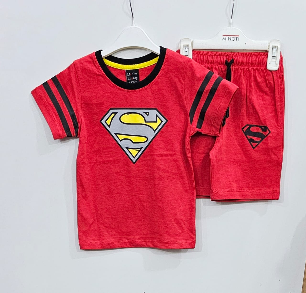 Red Superman Boys Suit with Shorts