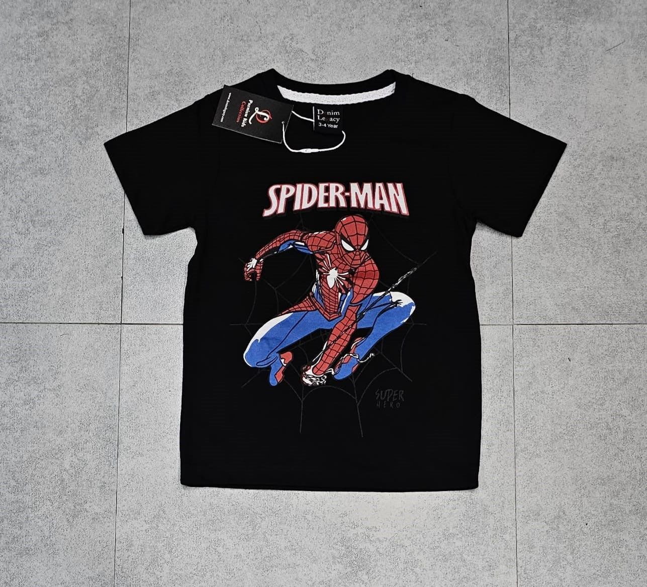 Black Spiderman Boys Shirt