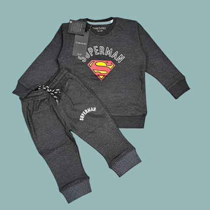 Dark Grey Super Man Boys Tracksuit