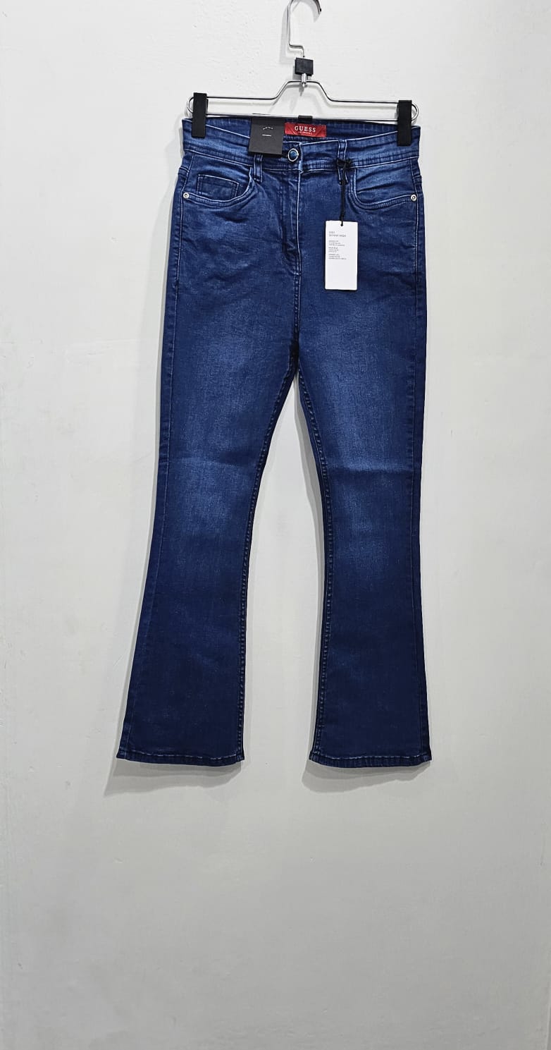 Mid Blue Bell Bottom stretch Ladies Jeans