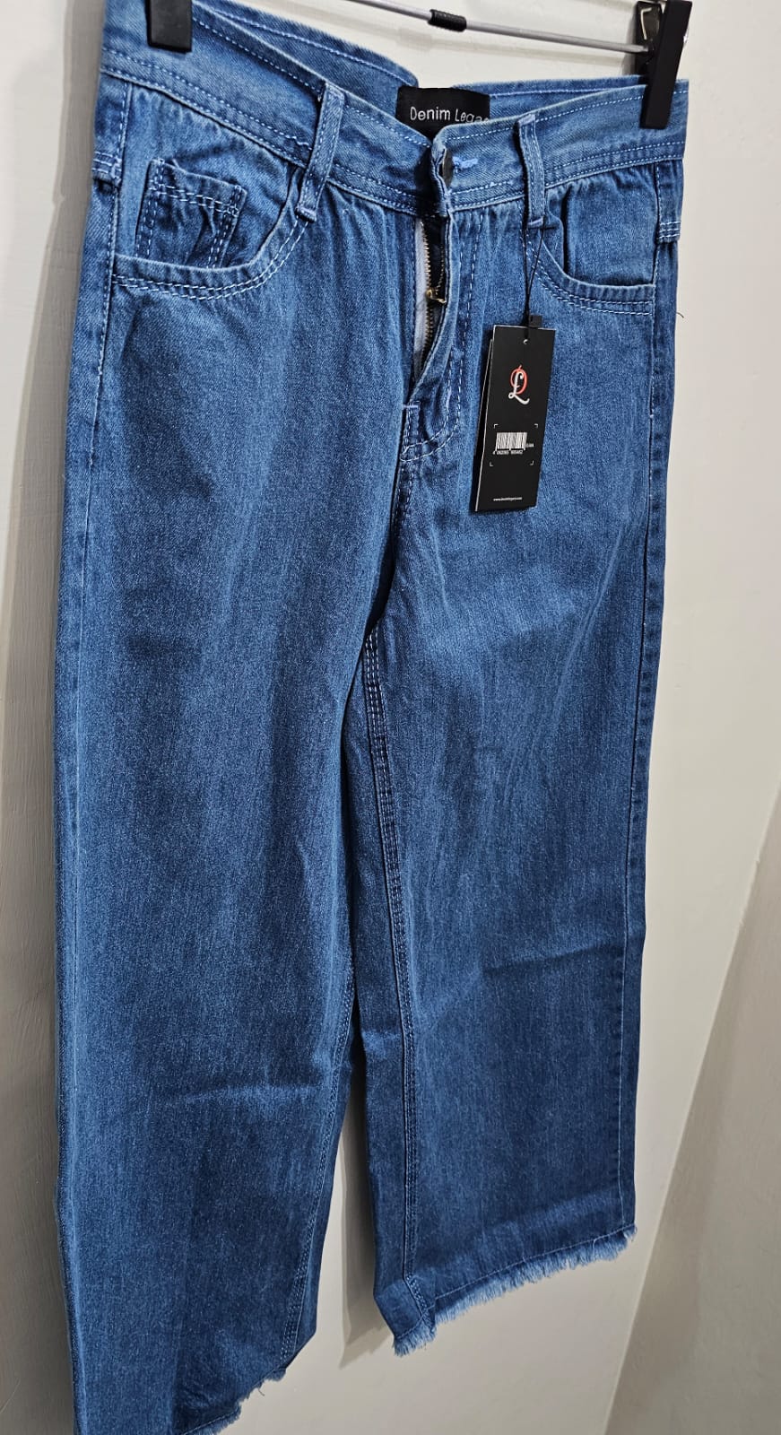 Mid Blue Wide Leg Ladies Jeans