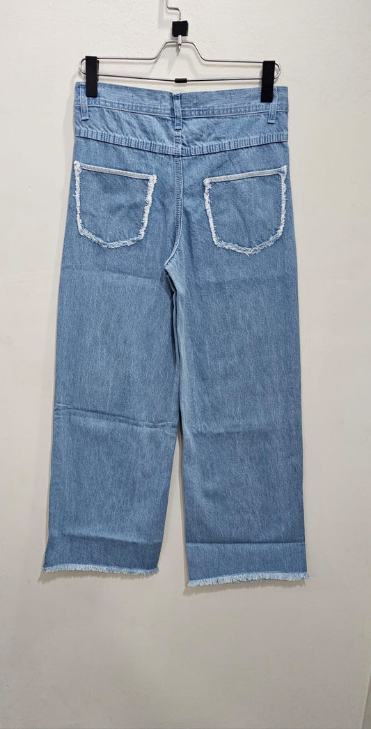 Sky Blue Wide Leg Ladies Jeans