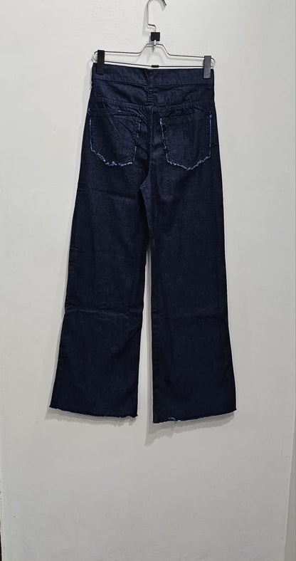 Dark Blue Wide Leg Ladies Jeans