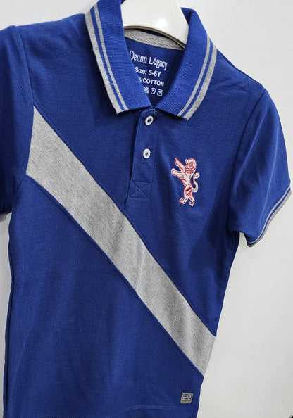 Boys cotton pique fabric polo shirts Royal blue colour