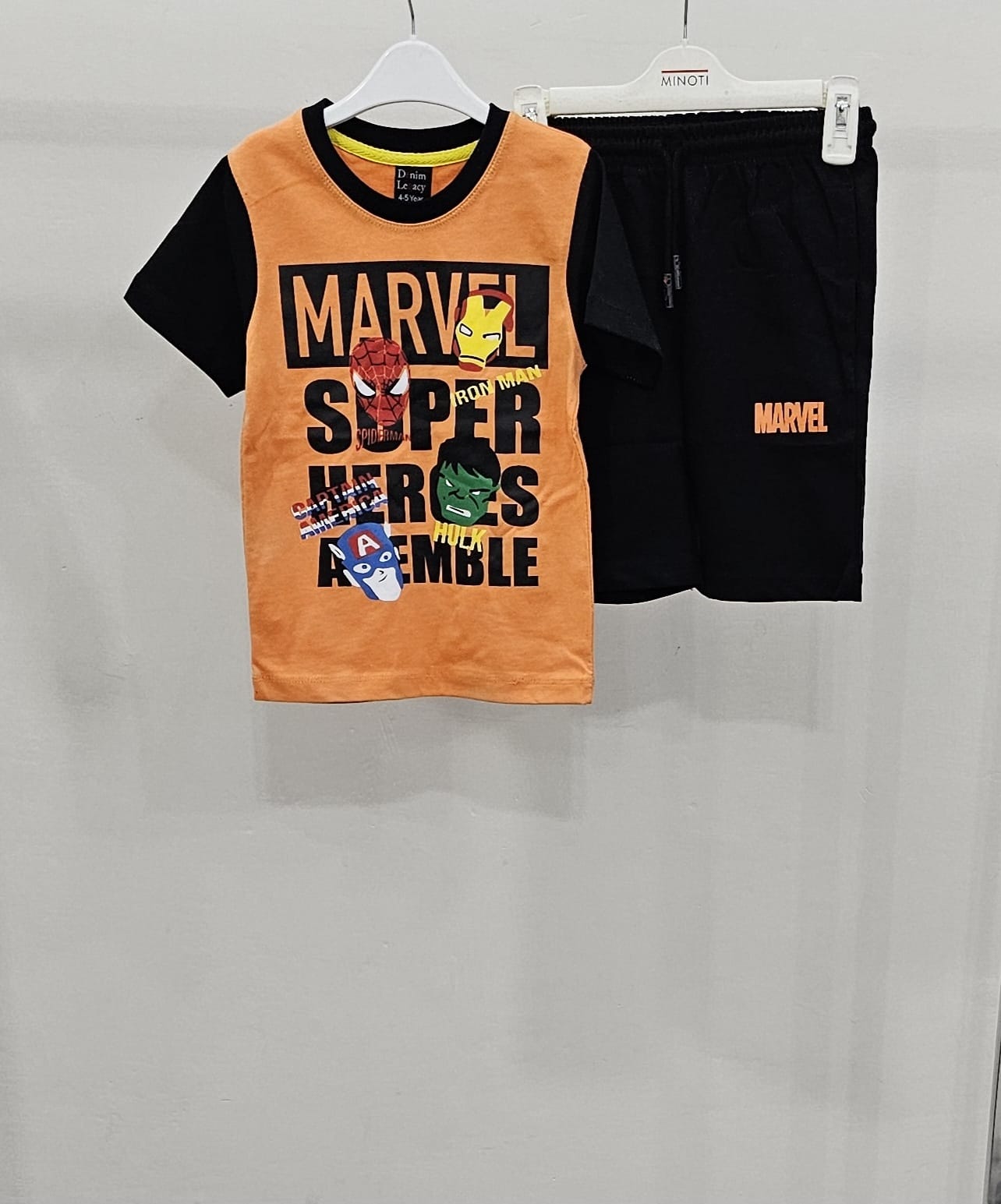 Boys cotton jersey fabric Track Suits  Mustard colour t-shirt with black shorts