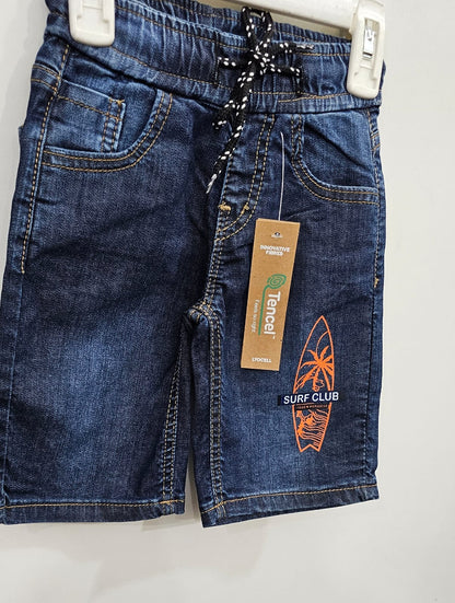 Boys Shorts Denim Stretch Fabric Colour Dark Blue