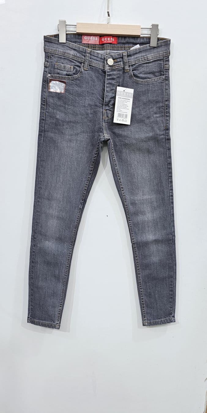 Guess Mens Ankle Skinny Fit Jeans  Stretch Grey Wash