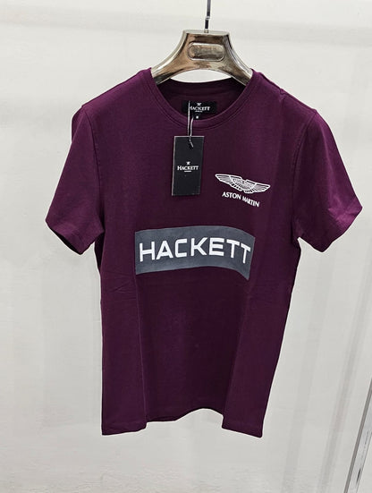 Mens Branded T-shirts Hacket Chocolate Brown