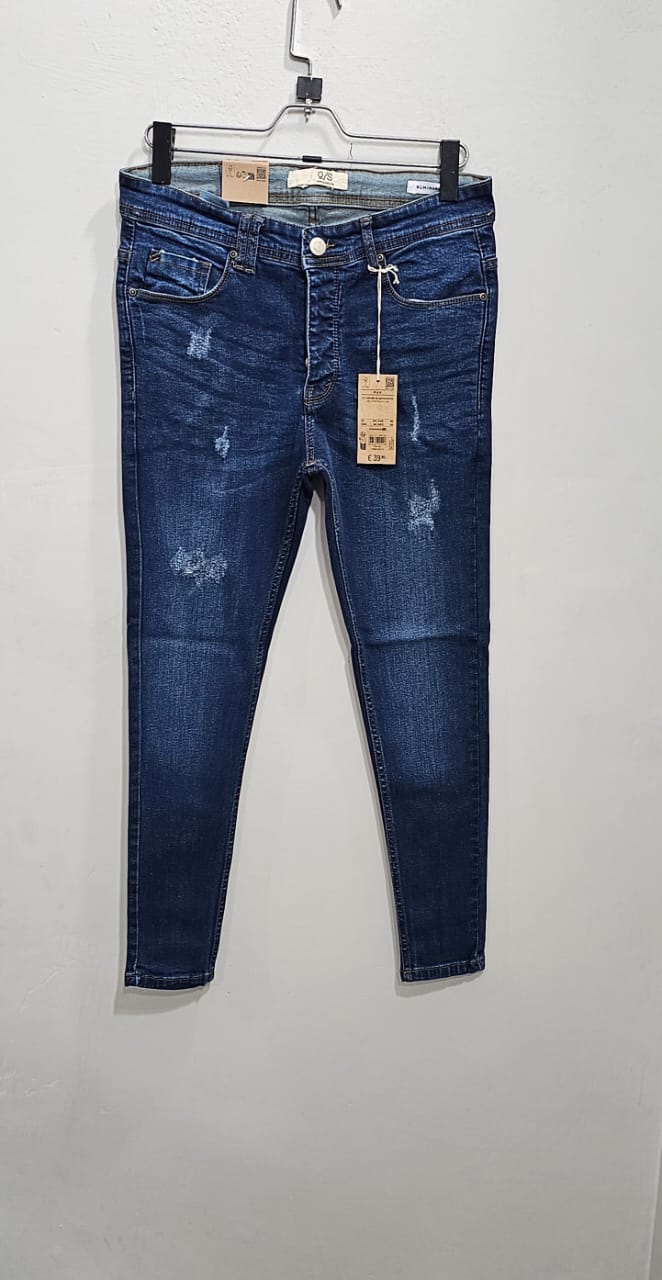 OVS Riped Greenish Blue Ankle Fit Jeans