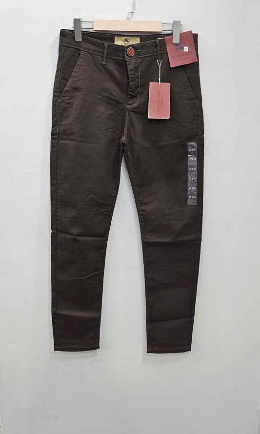 Men Cotton Jeans Chocolate Brown