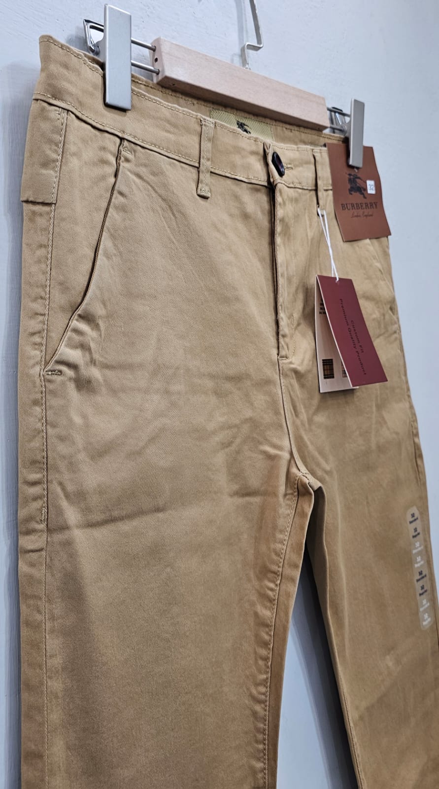 Men Cotton Jeans Khaki