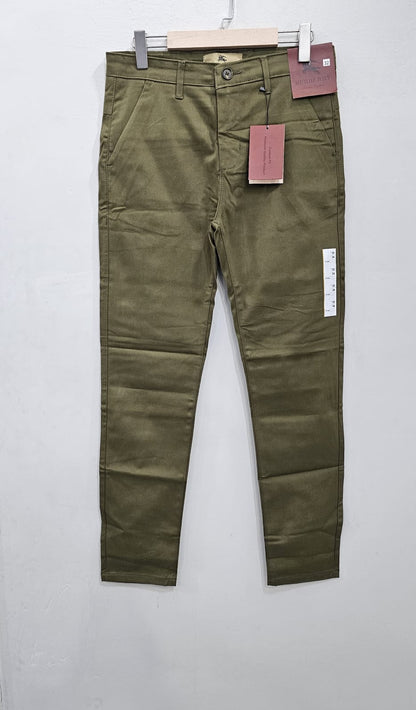 Men Cotton Jeans Olive Green