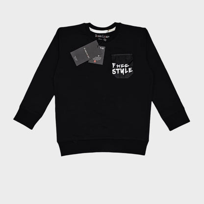 Black Free Style with Front Pocket Boys Sweatshirt