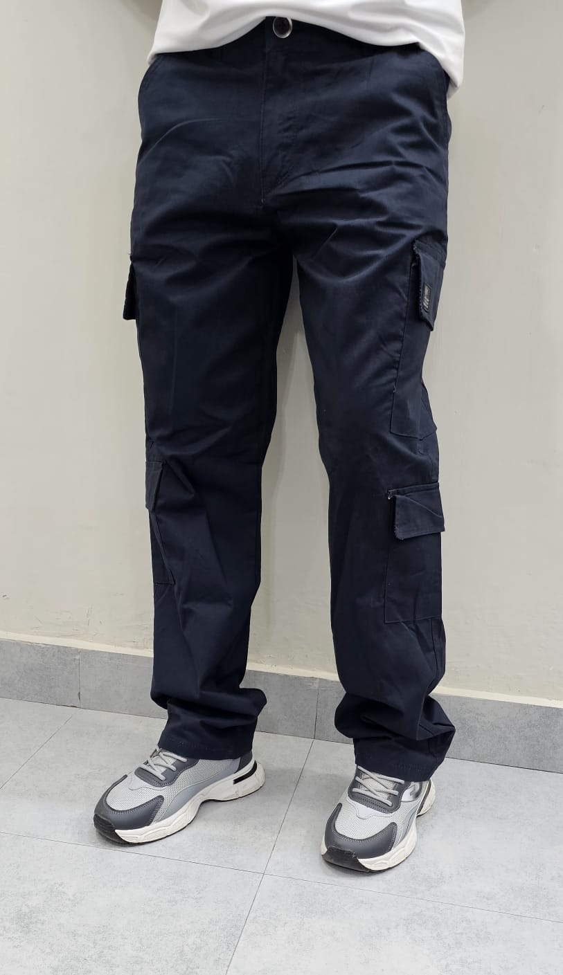 Navy Blue Cotton Cargo 8 Pockets