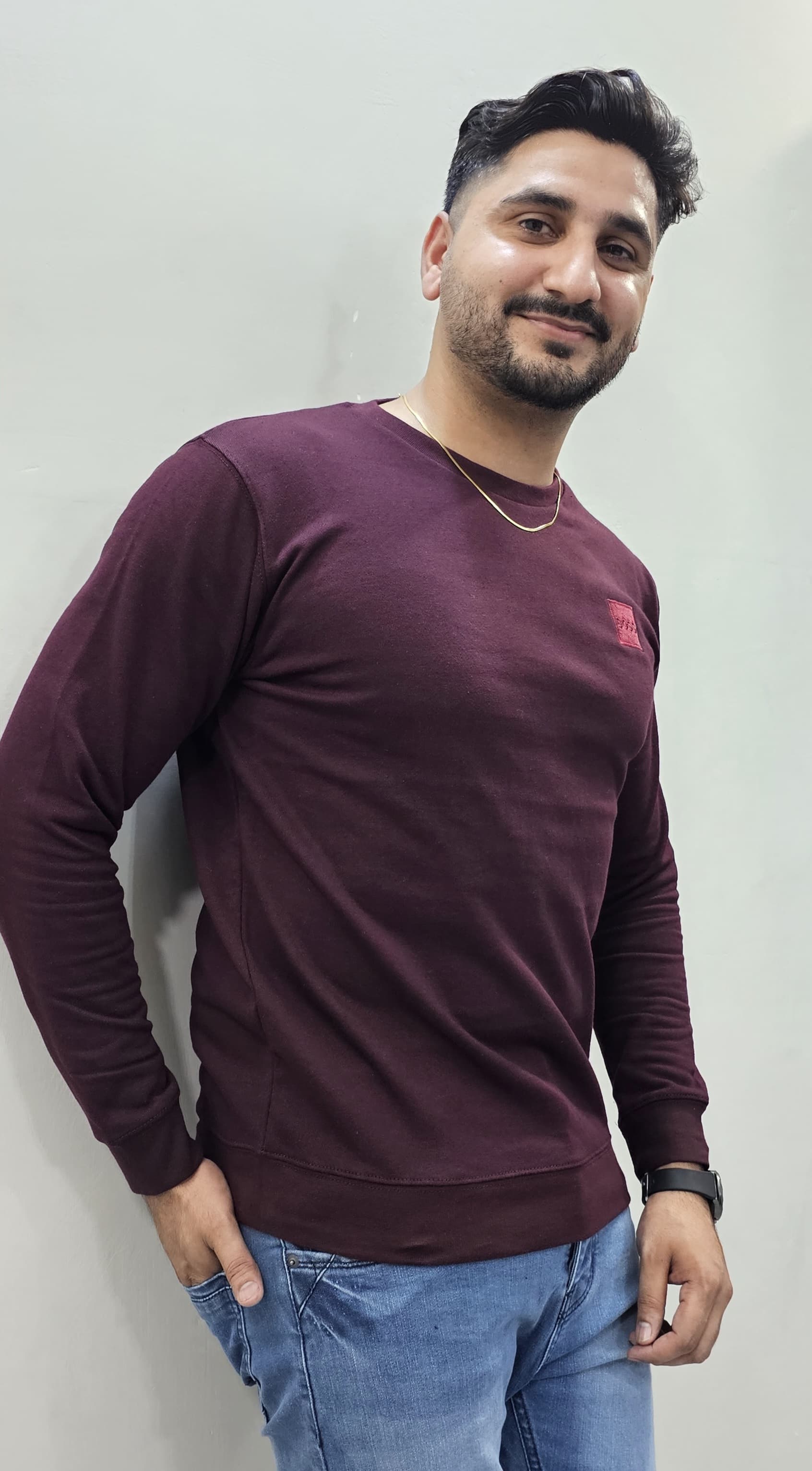 Dark Maroon Men's Premium Sweatshirts