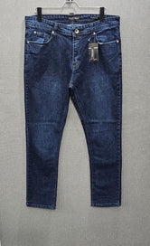 Big Size Mens Dark Blue Jeans Comfort stretch