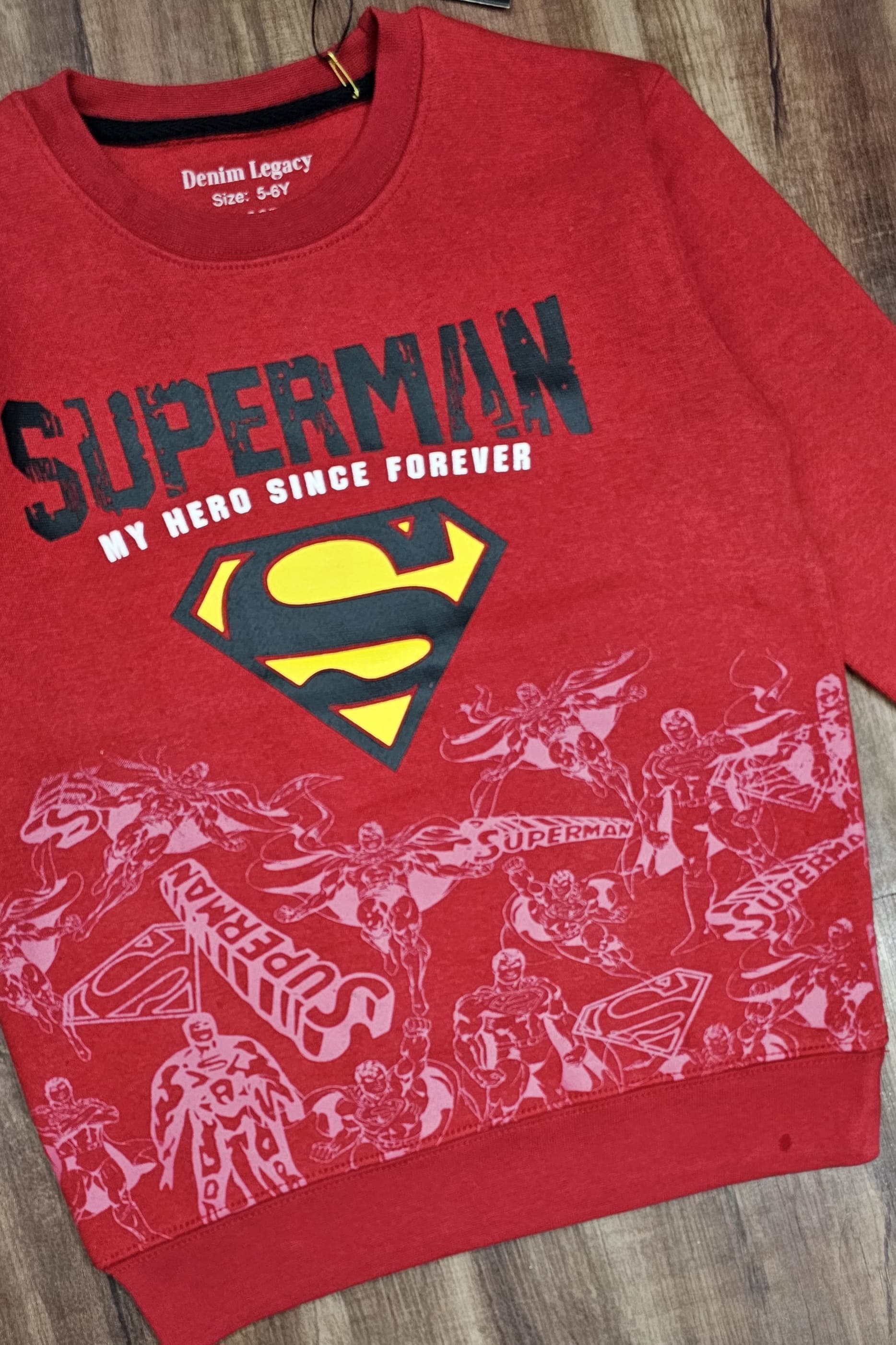 Superman Red boys sweatshirt Cotton Fleece Fabric