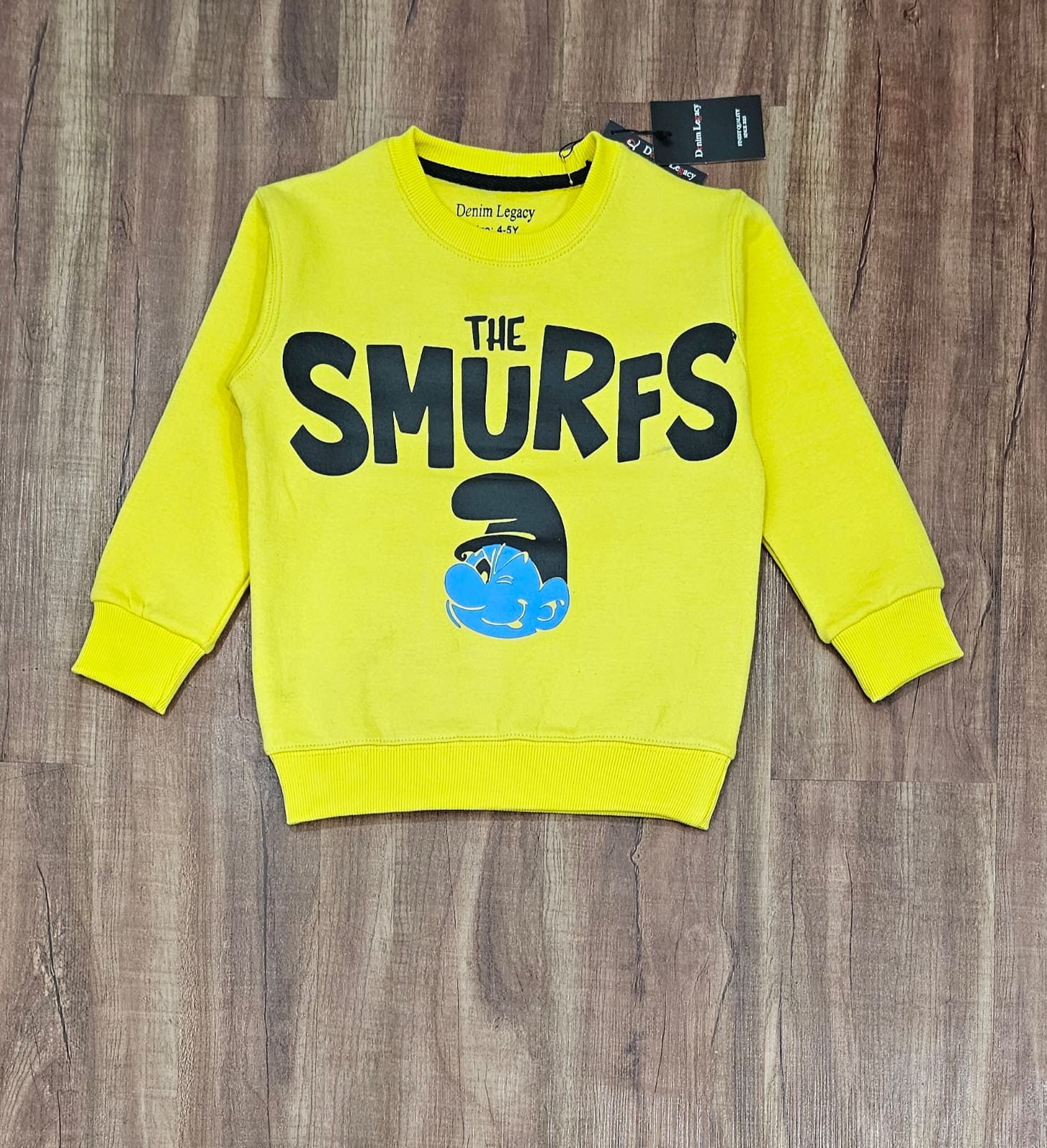 Smurfs Yellow boys sweatshirt Cotton Fleece Fabric