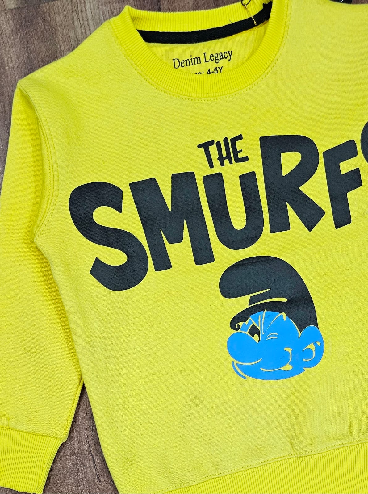 Smurfs Yellow boys sweatshirt Cotton Fleece Fabric