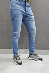 Light Blue Ankle Fit Jeans Stretch Fabric Soft & comfortable
