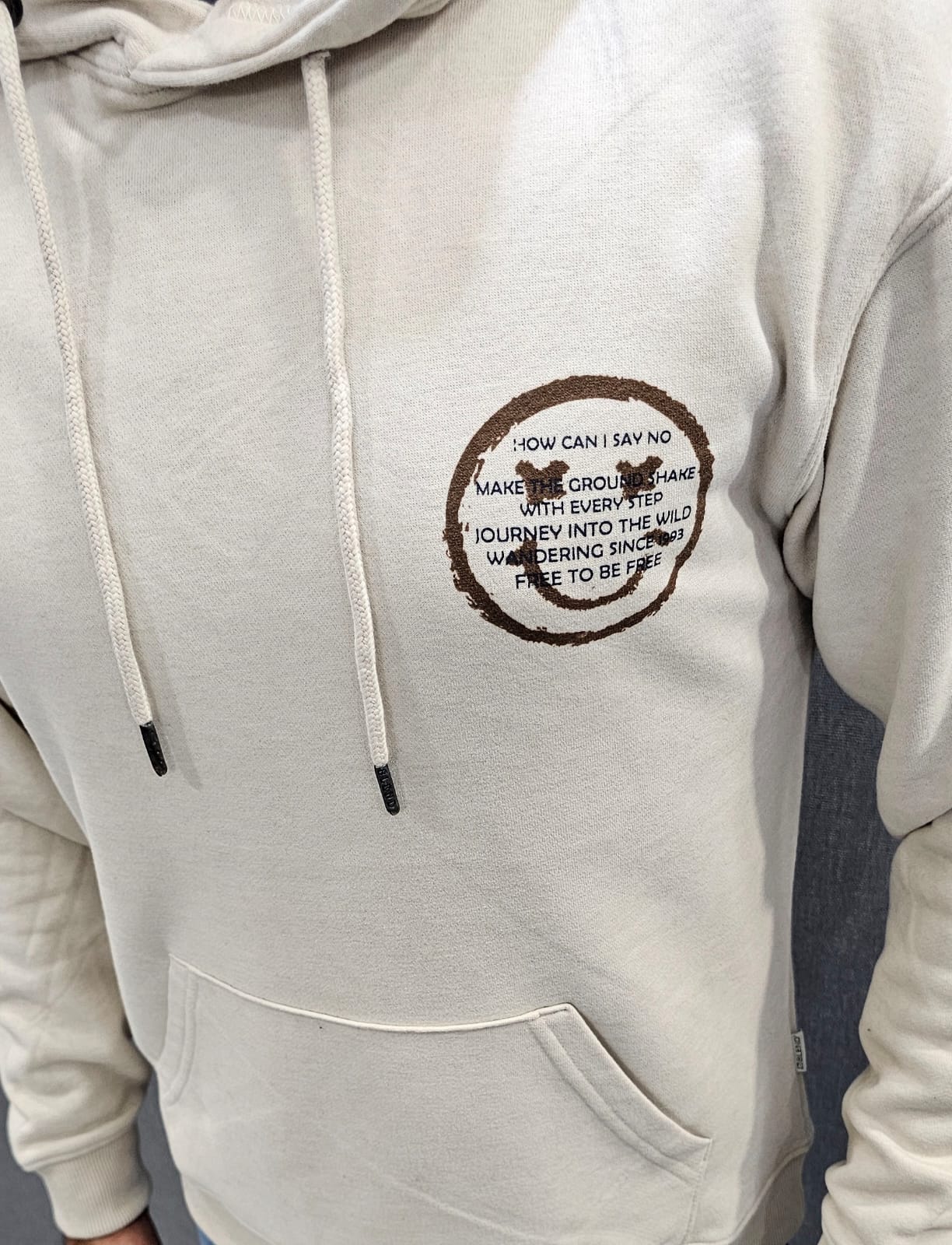 Beige Men's Premium Hoodies Soft Fleece cotton fabric