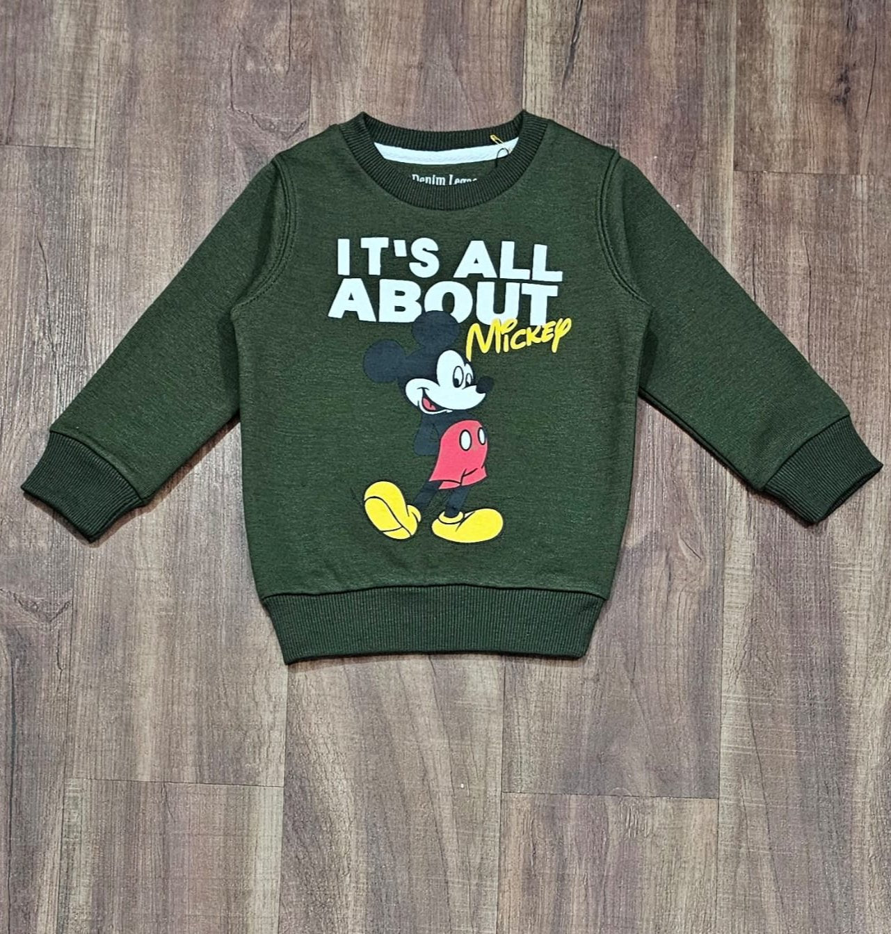 Dark Green Mikkie boys Sweatshirt Cotton Fleece Fabric