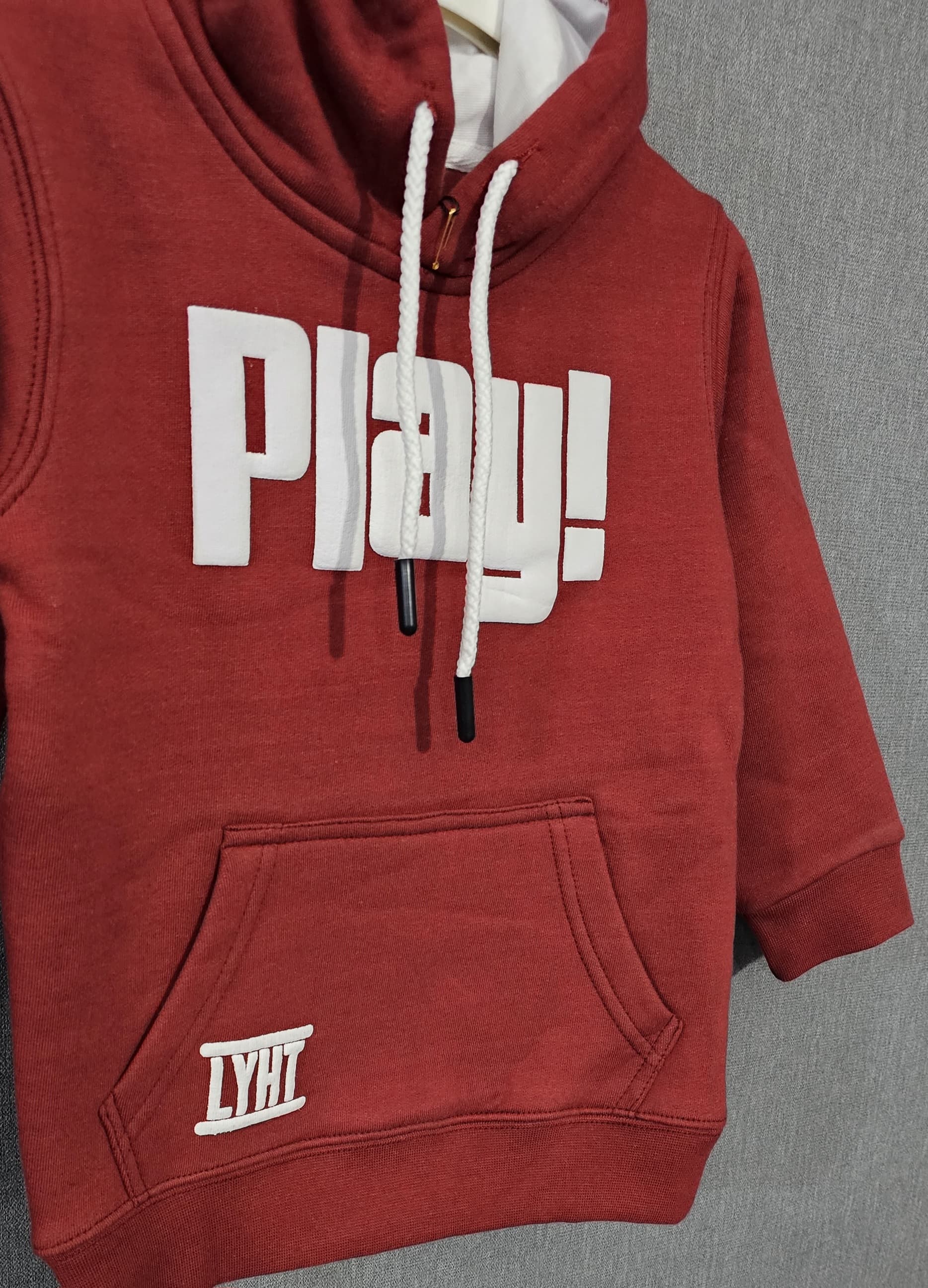 Play Red boys hoodies Cotton Fleece Fabric